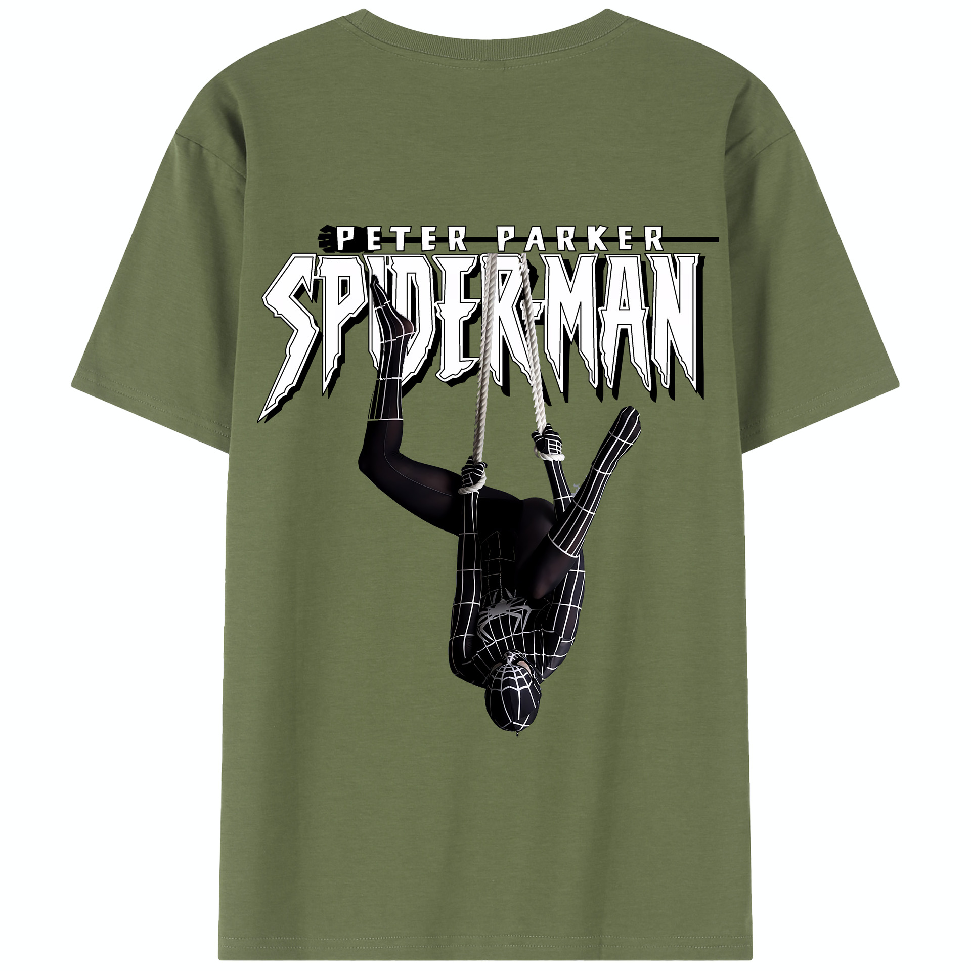 （画像用） Spider Man スパイダーマン 綿100％半袖Tシャツ（背面プリント）